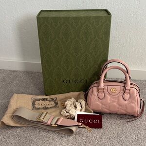 Gucci Pink Quilted Satchel Bag